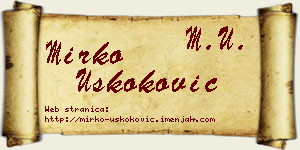 Mirko Uskoković vizit kartica